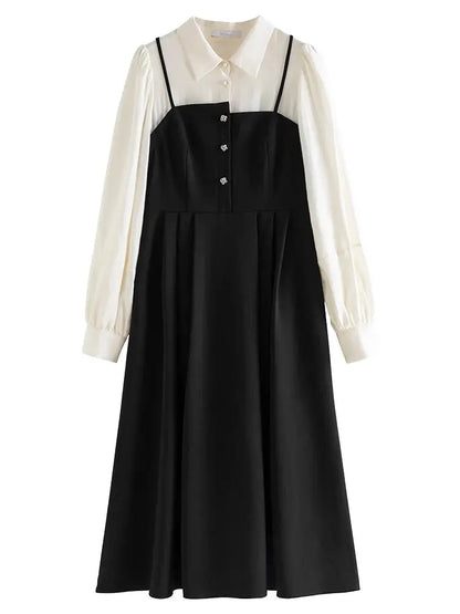 Veloria™ Puff Sleeve Polo Midi Dress 