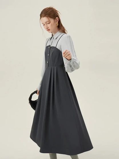 Veloria™ Puff Sleeve Polo Midi Dress 